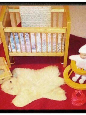 vintage 1/12 baby dollhouse furniture